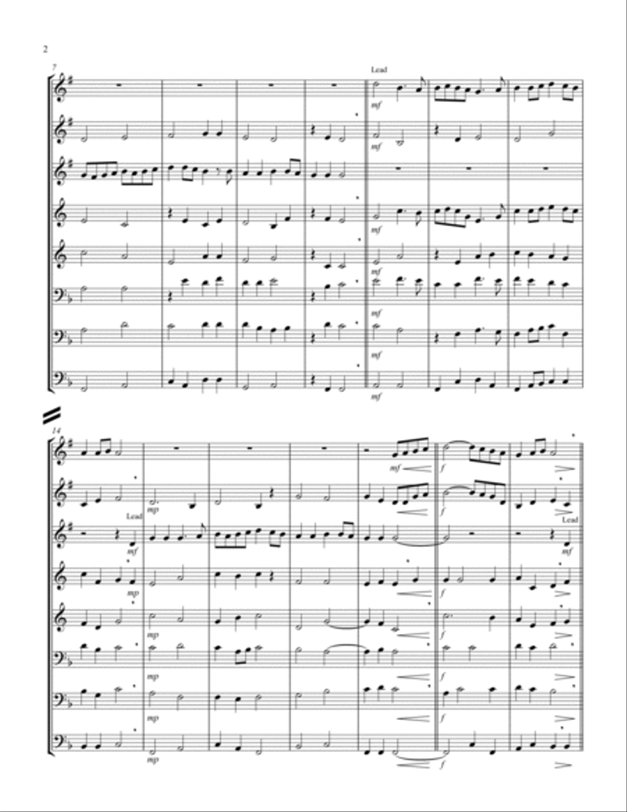 Simple Gifts ('Tis the Gift to Be Simple) (F) (Brass Octet - 3 Trp, 2 Hrn, 2 Trb, 1 Tuba) (Trumpet l