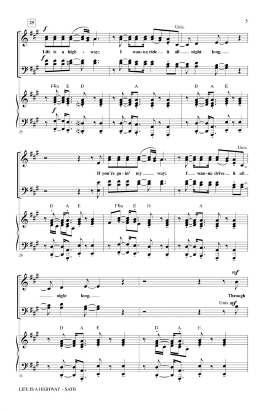 Life Is A Highway (from Cars) (arr. Alan Billingsley) 4-Part scores gallery preview page 4