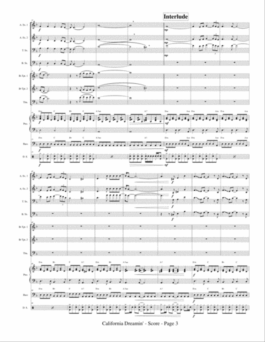 California Dreamin' Small Ensemble scores gallery preview page 5