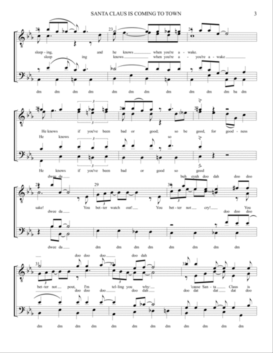 Santa Claus Is Comin' To Town TTBB scores gallery preview page 3