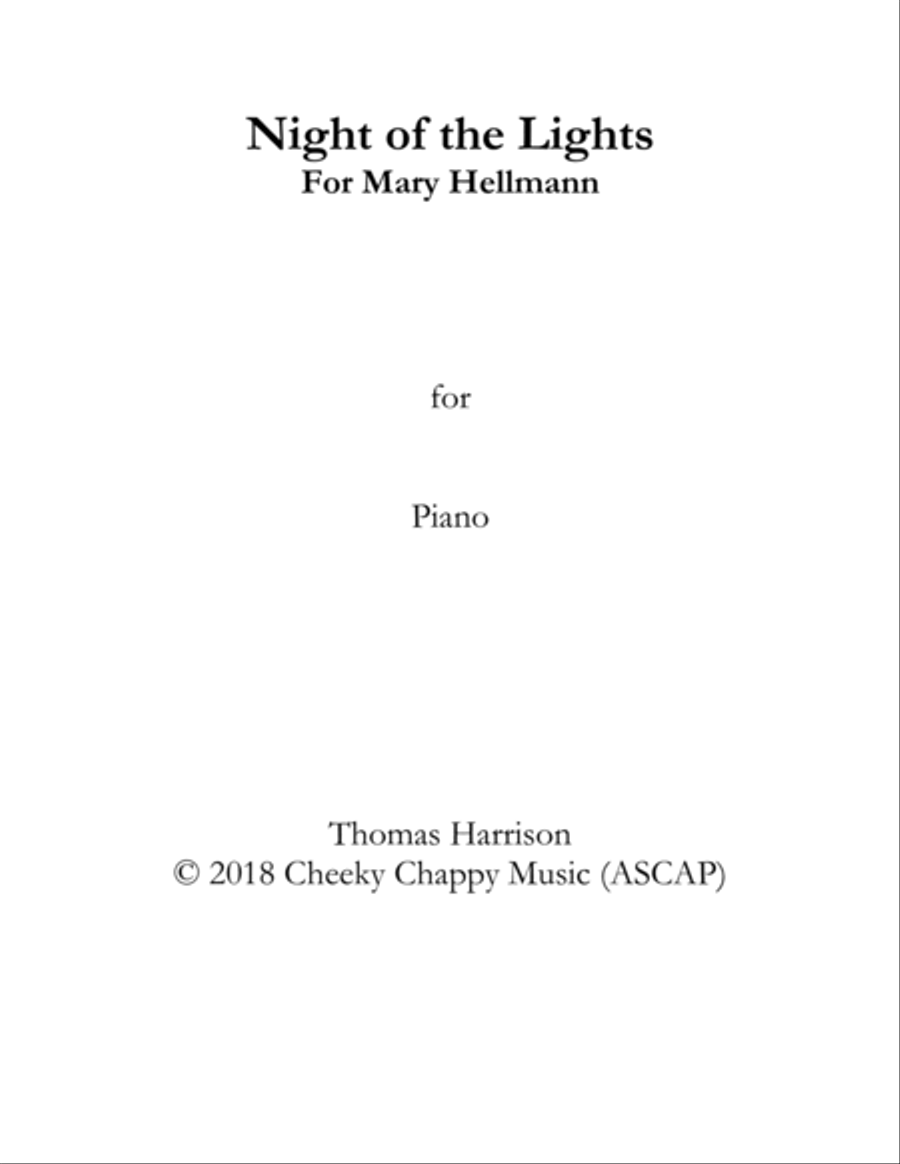 Night of the Lights Piano Solo scores gallery preview page 1