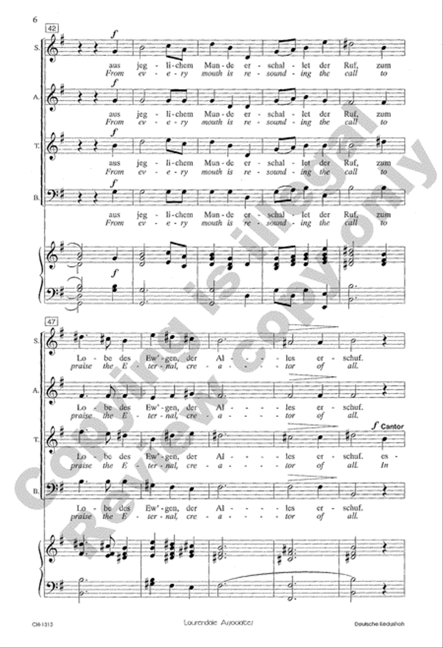 Deutsche Kedushah 4-Part scores gallery preview page 6