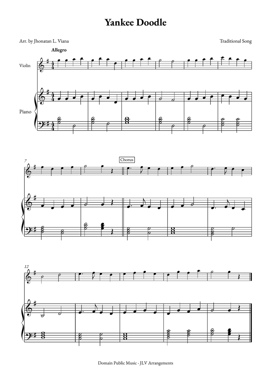 Yanke Doodle Violin Solo scores gallery preview page 1