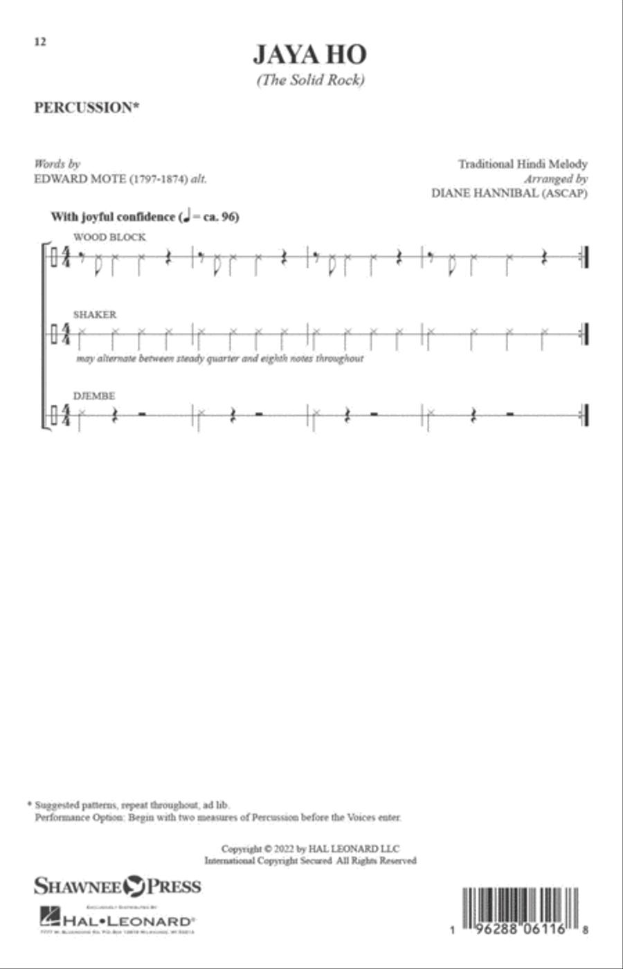 Jaya Ho (The Solid Rock) (arr. Diane Hannibal) 4-Part scores gallery preview page 11