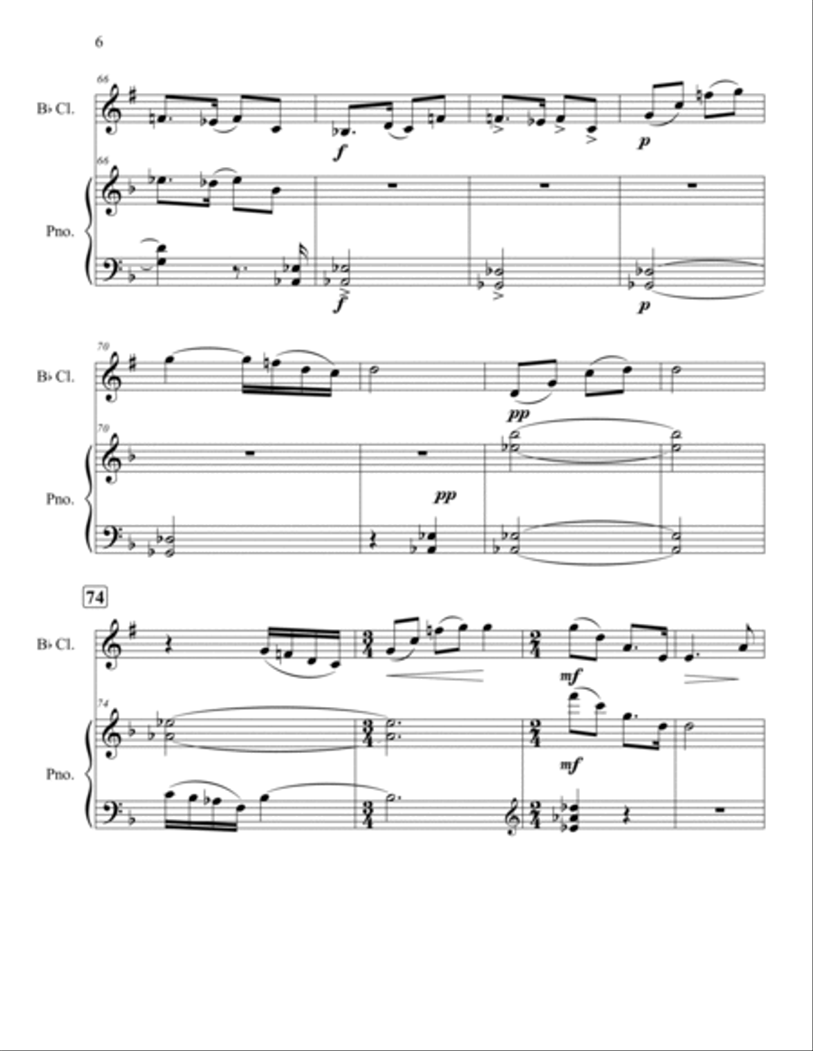 Sonata Simplice Bass Clarinet scores gallery preview page 6