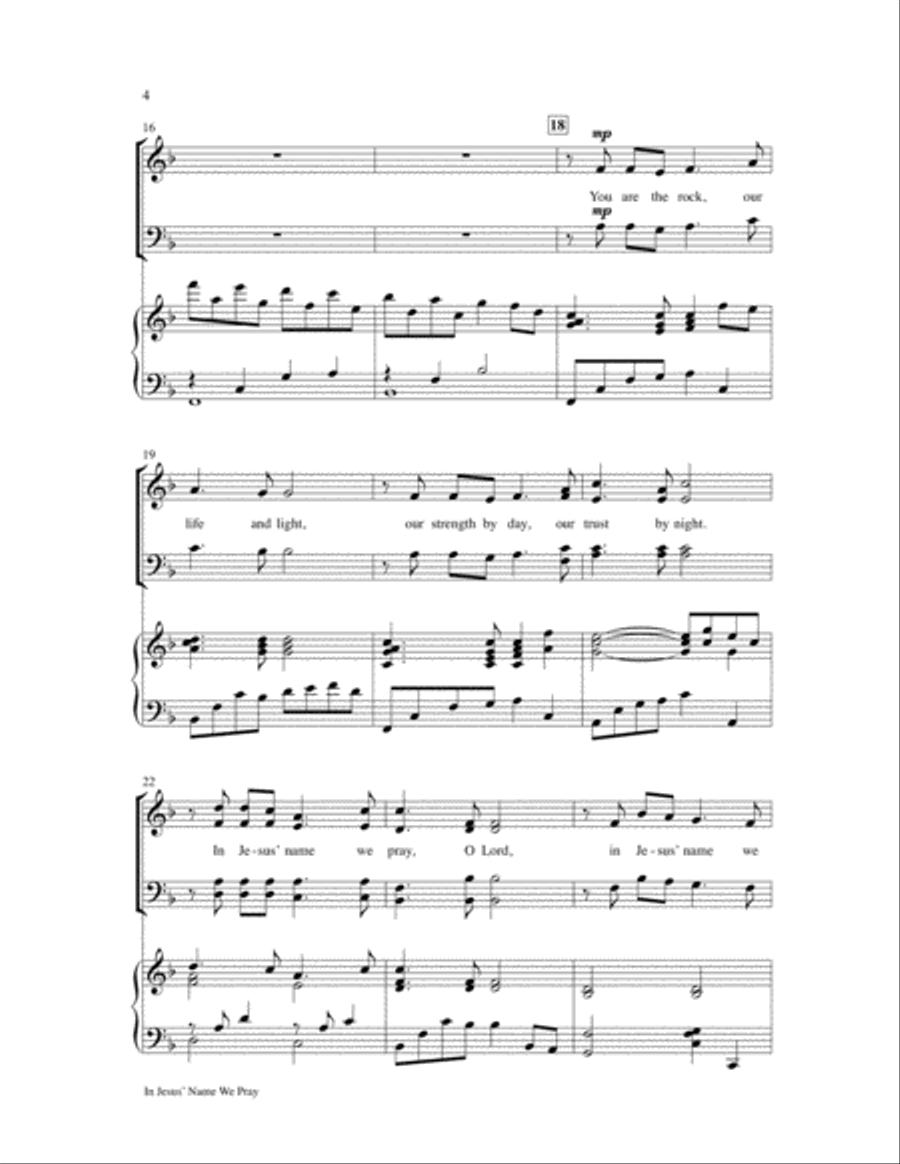 In Jesus' Name We Pray 4-Part scores gallery preview page 4