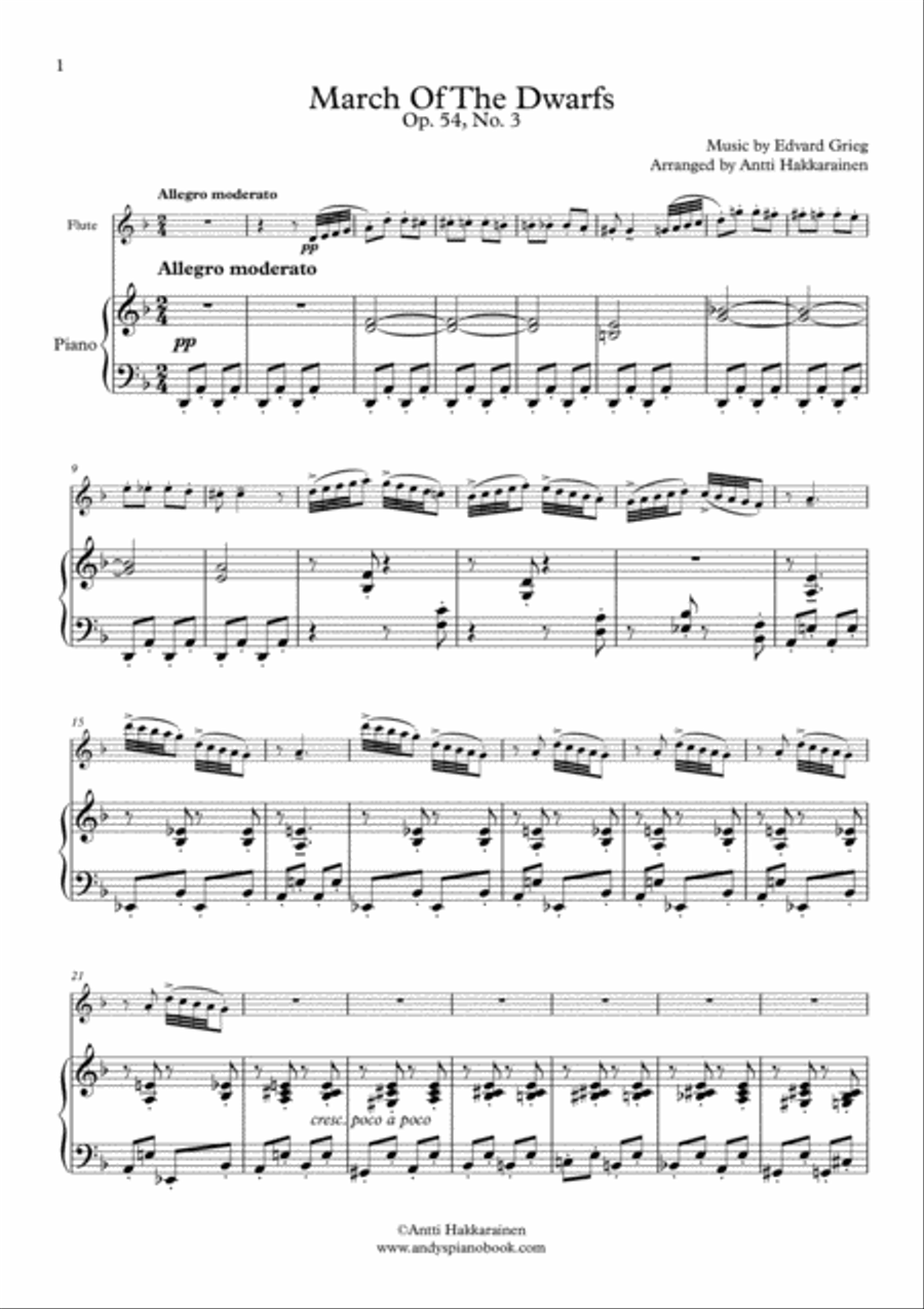 March Of The Dwarfs Op. 54, No. 3 - Flute & Piano Flute Solo scores gallery preview page 2