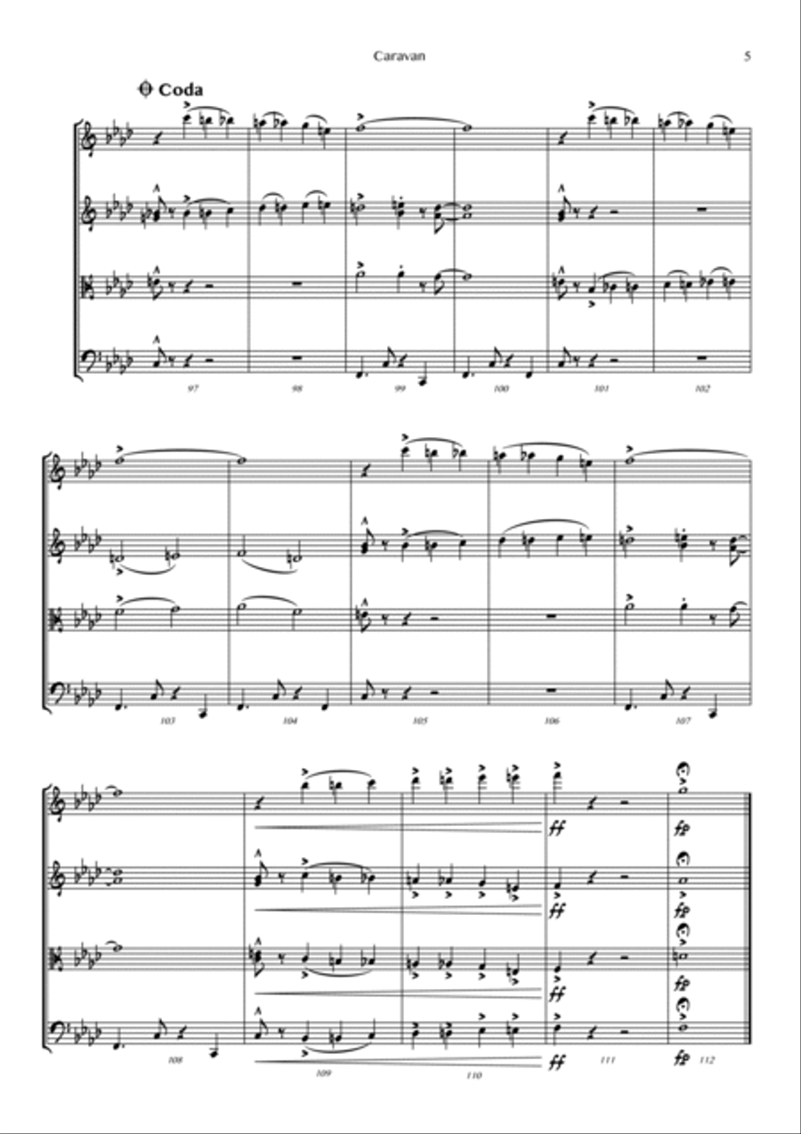 Caravan Caravan String Quartet scores gallery preview page 5