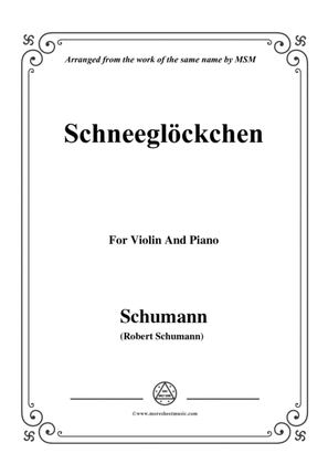 Book cover for Schumann-Schneeglöckchen,Op.79,No.27,for Violin and Piano