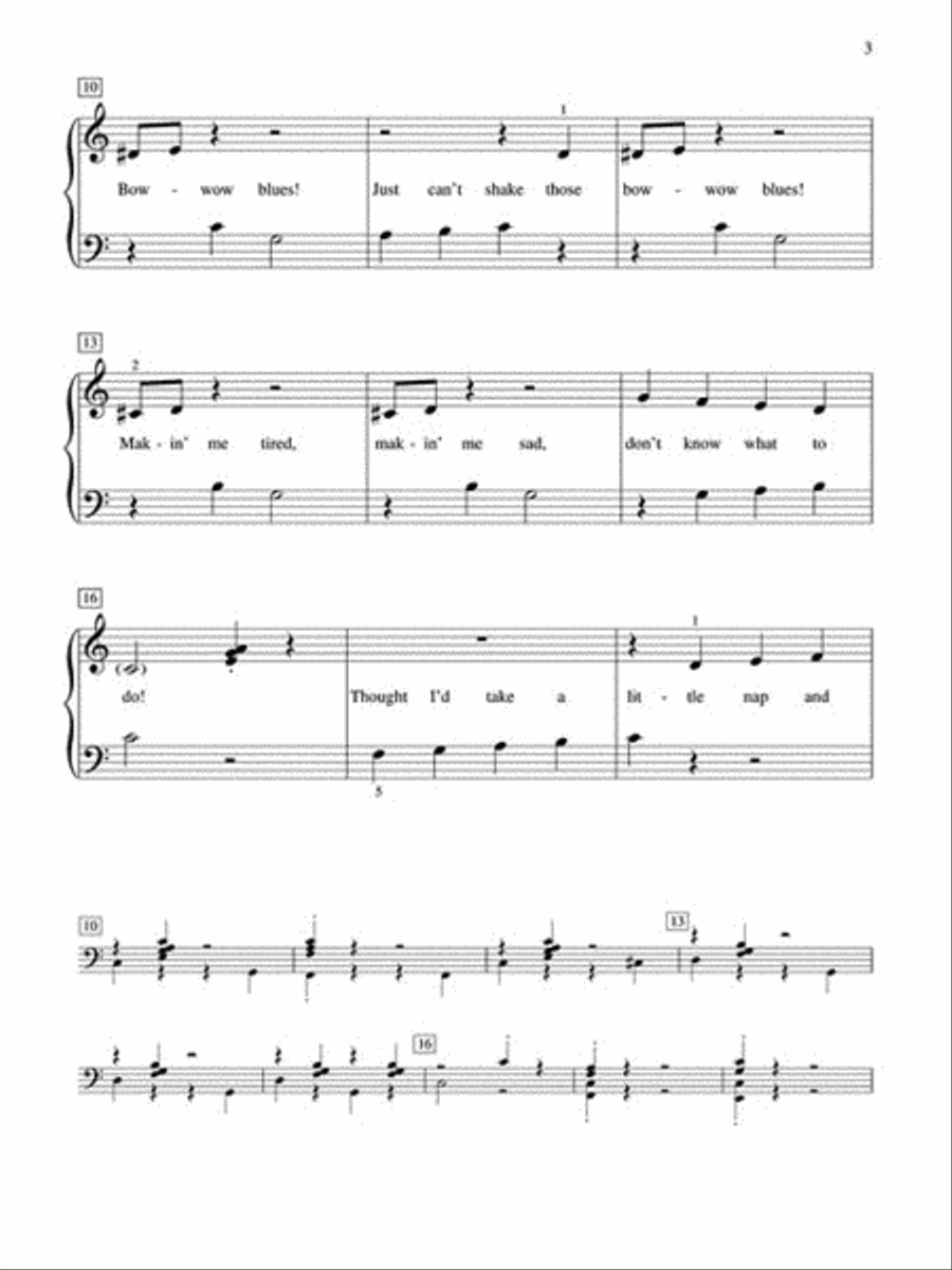 Bow-Wow Blues Easy Piano scores gallery preview page 3