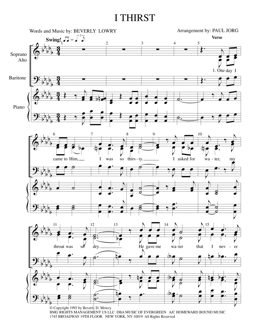 I Thirst 3-Part scores gallery preview page 1