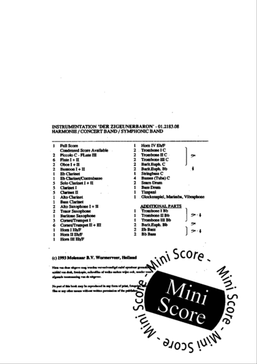 Der Zigeunerbaron Concert Band scores gallery preview page 6