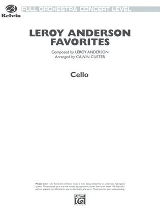 Book cover for Leroy Anderson Favorites: Cello