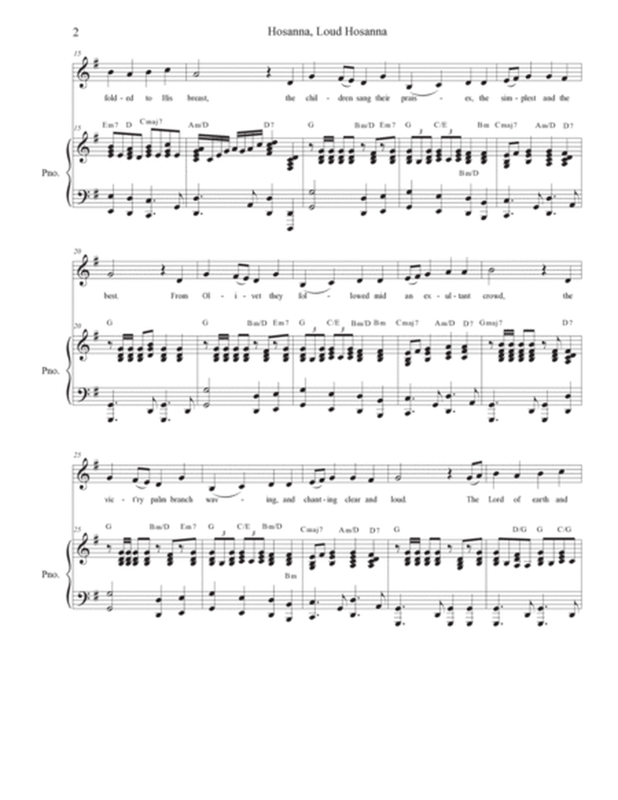 Hosanna, Loud Hosanna (Vocal Solo - Piano accompaniment) image number null