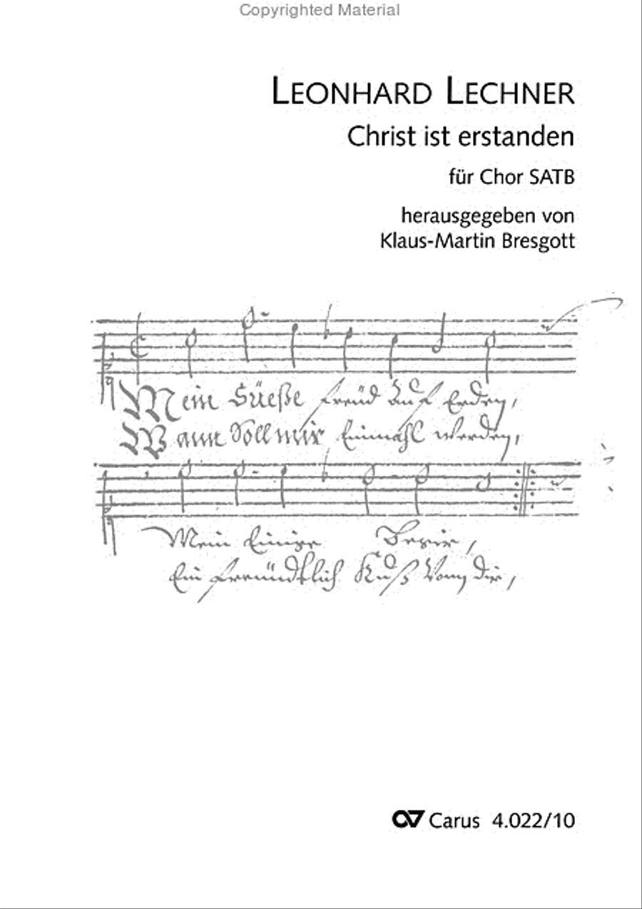 Christ is arisen (Christ ist erstanden) 4-Part scores gallery preview page 2