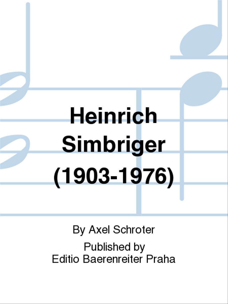 Heinrich Simbriger (1903-1976) Collection / Songbook scores gallery preview page 1