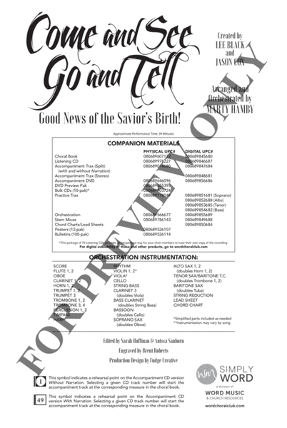 Come and See, Go and Tell - Choral Book