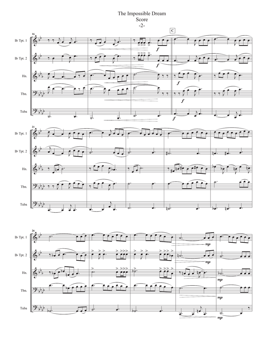 The Impossible Dream Brass Ensemble scores gallery preview page 3