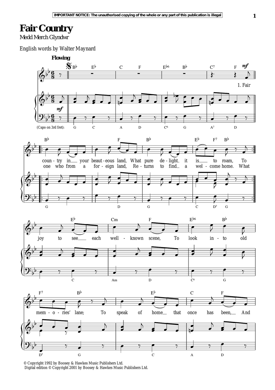 Fair Country Piano, Vocal scores gallery preview page 1