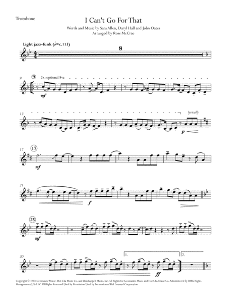 I Can't Go For That Piano scores gallery preview page 2