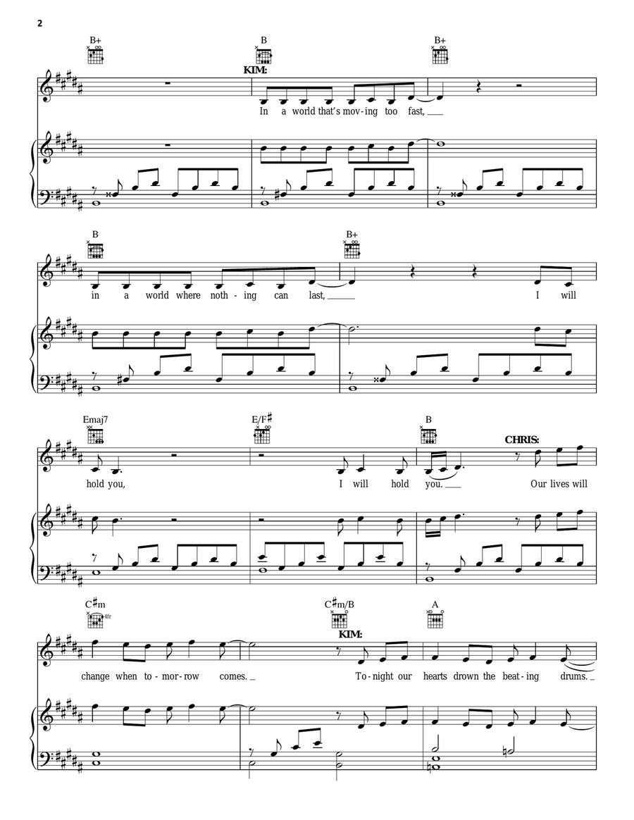 The Last Night Of The World (from Miss Saigon) Piano, Vocal, Guitar scores gallery preview page 2