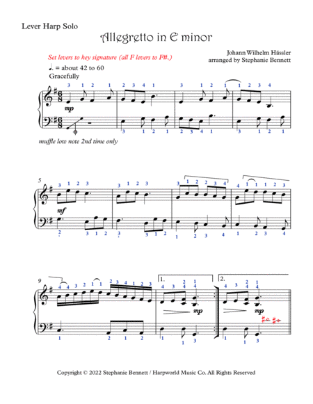 Allegretto in E minor (lever harp solo) image number null