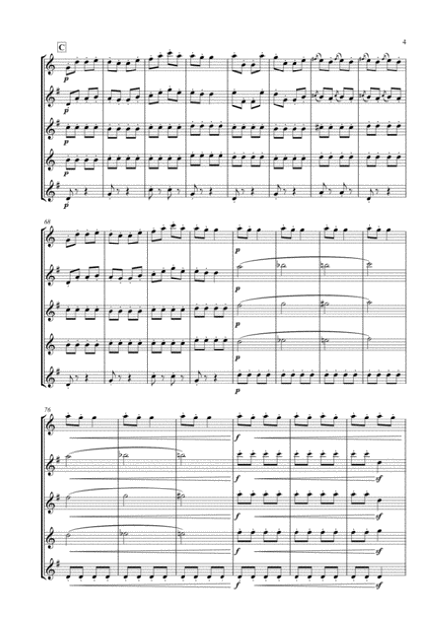 Galop Infernal (Can Can) for Saxophone Quintet Saxophone Quintet scores gallery preview page 5