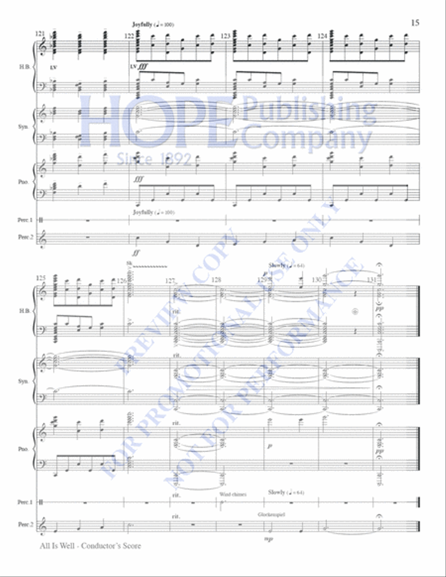 All Is Well Handbell Choir scores gallery preview page 15