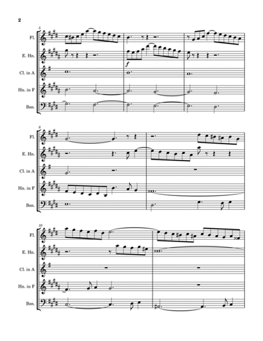 Prelude and Fugue IV from The Well-Tempered Clavier, Book 1 (arranged for woodwind quintet) image number null