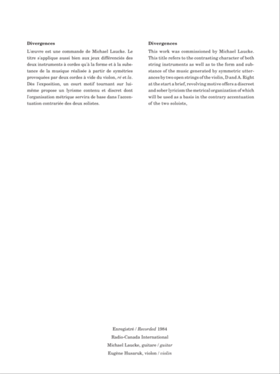 Divergences (vln / guit.) Violin scores gallery preview page 3