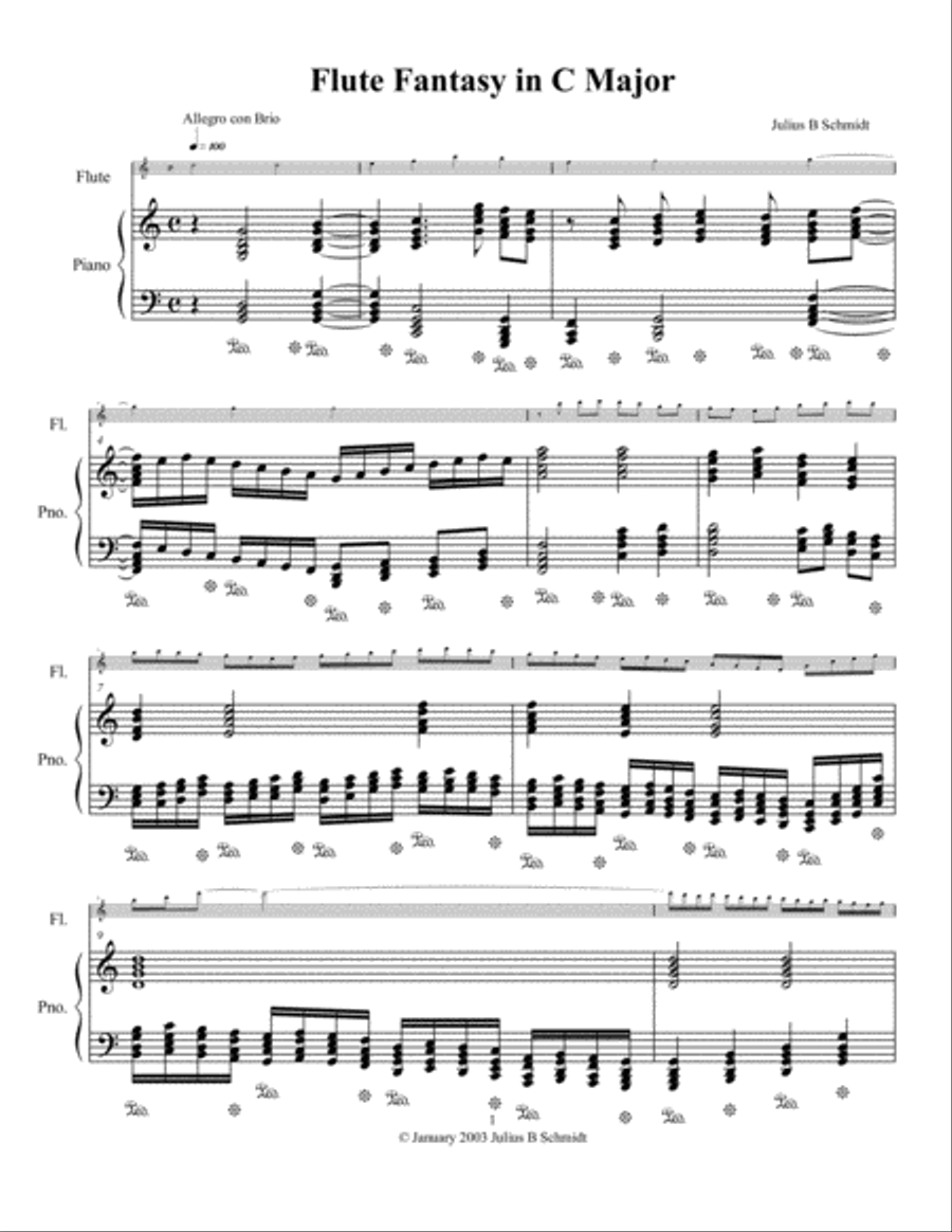 Flute Fantasy No. 1 in C Major Woodwind Duet scores gallery preview page 5