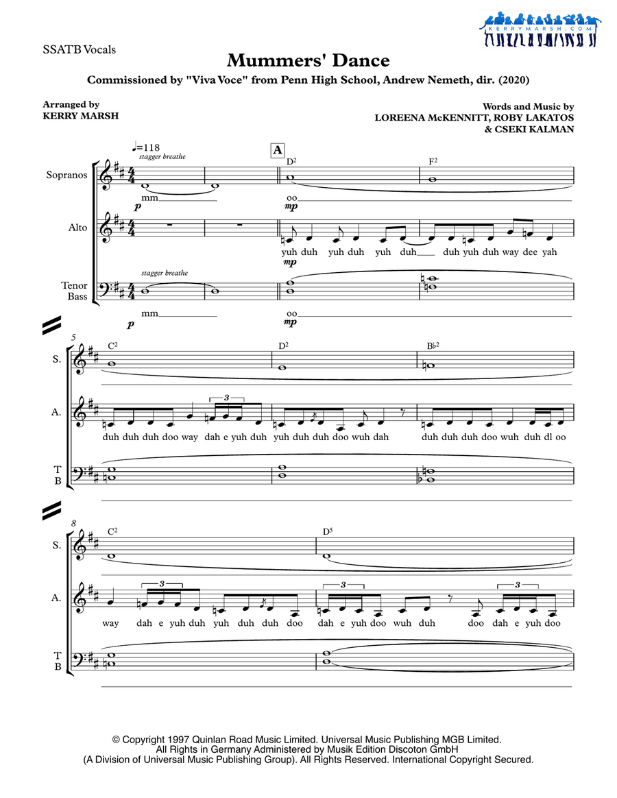 The Mummers' Dance Divisi scores gallery preview page 1