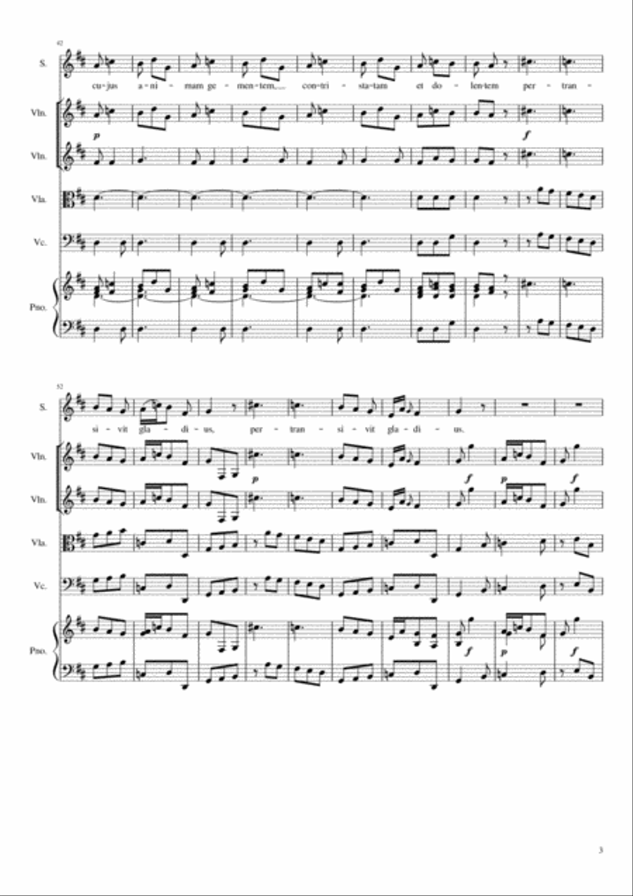Stabat Mater No.2 Cujus animam gemenitum D Major Chamber Orchestra scores gallery preview page 4
