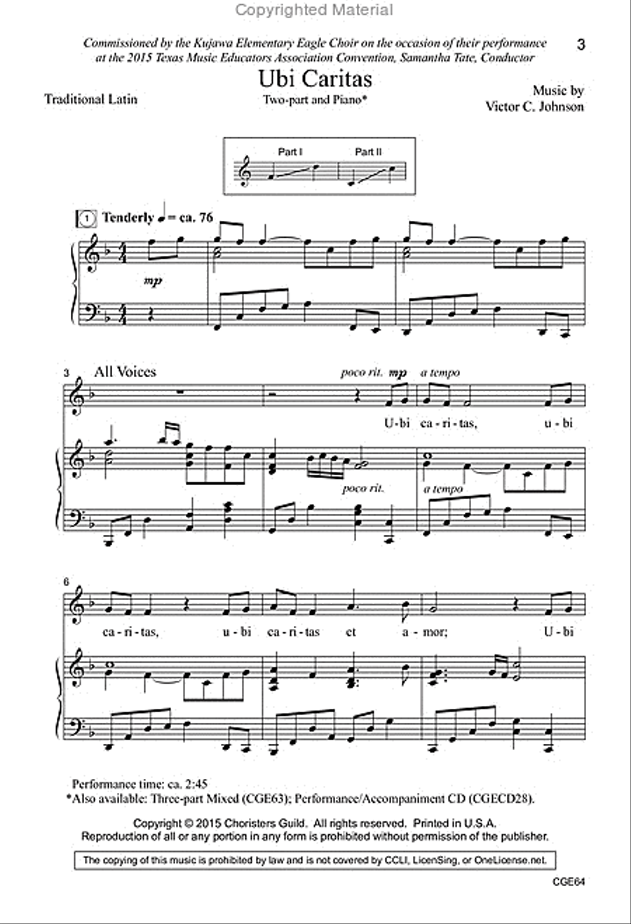 Ubi Caritas (Two-part) 2-Part scores gallery preview page 2