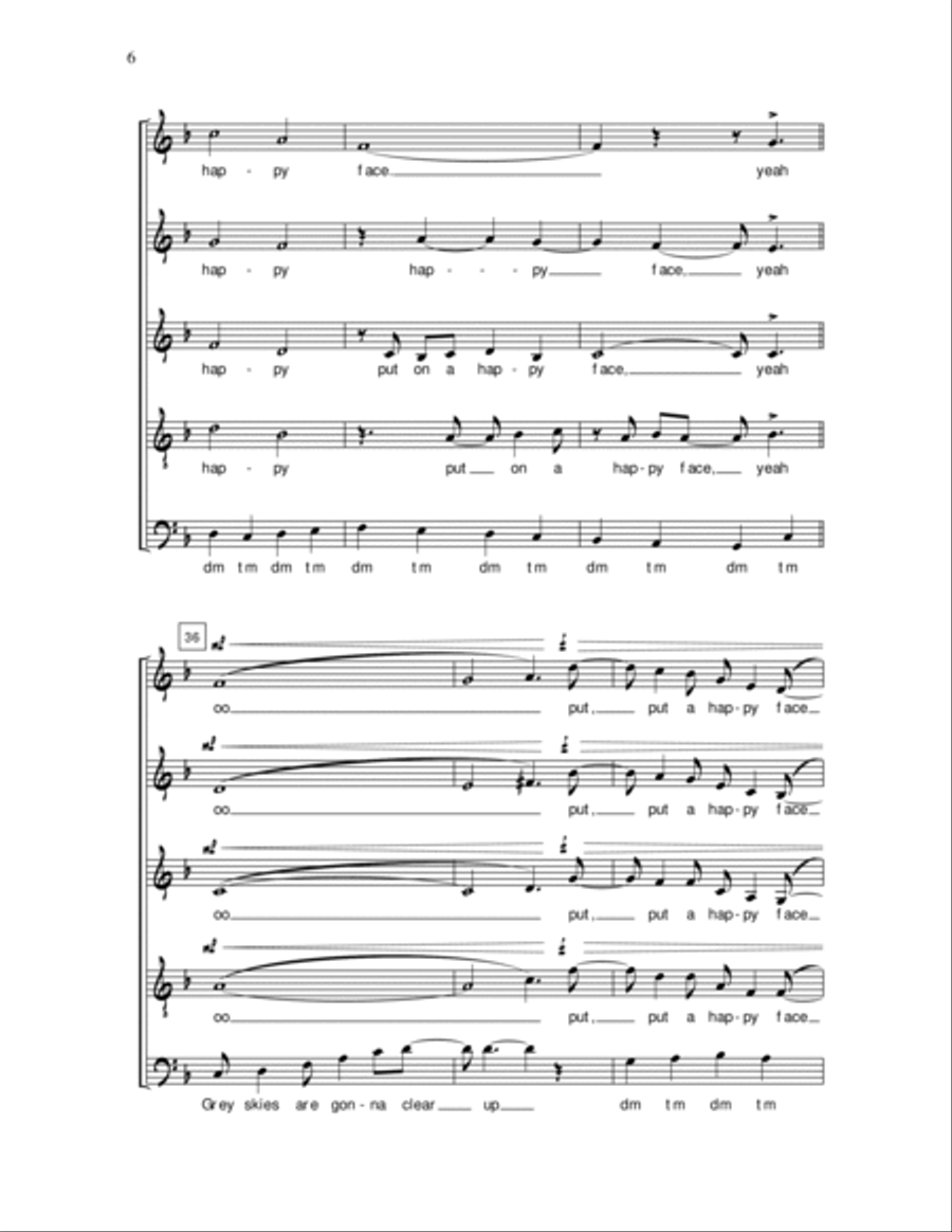Put On a Happy Face Put On a Happy Face SSATB scores gallery preview page 6