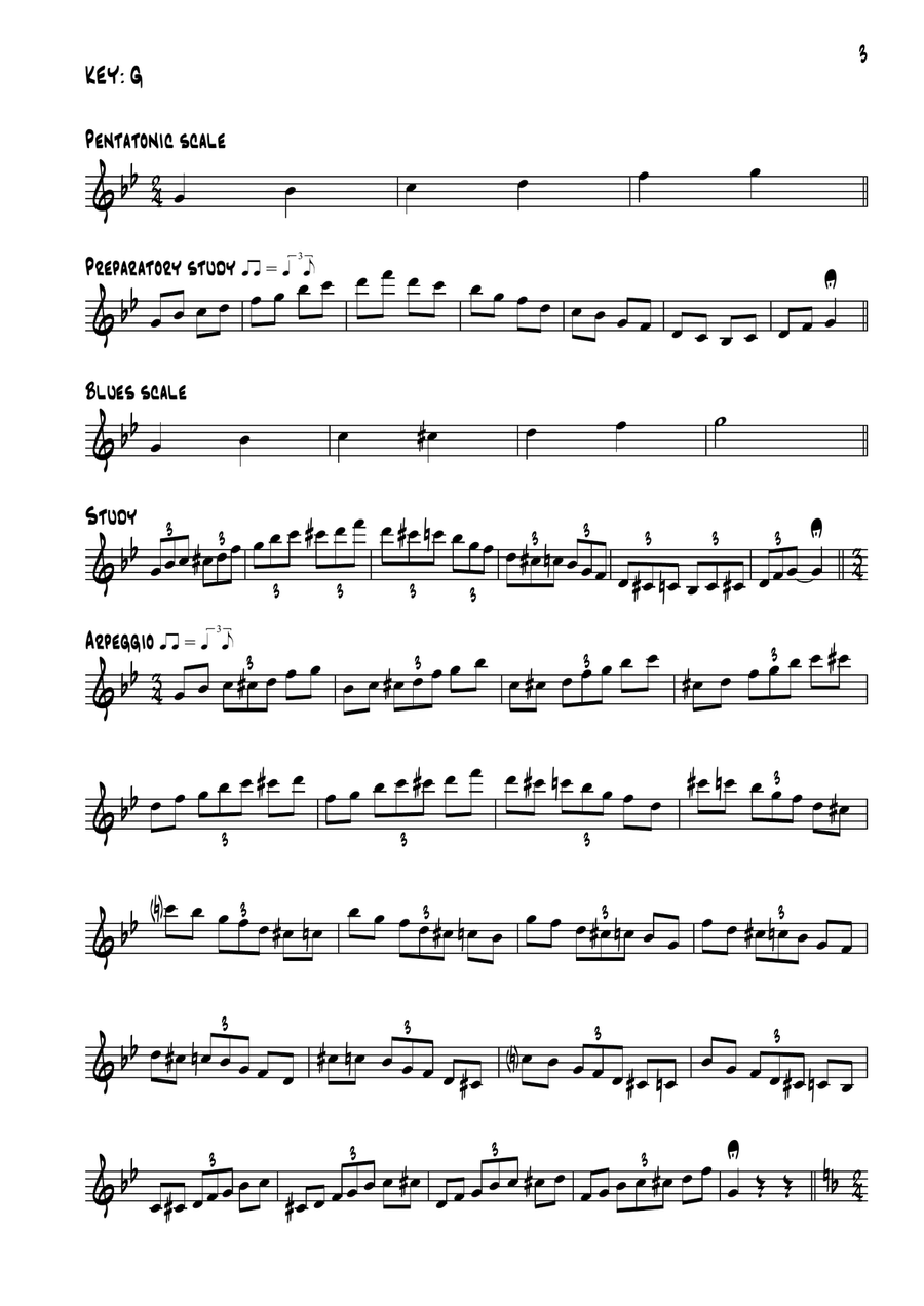12 PENTATONICS & BLUES SCALE FOR SAXOPHONES Saxophone scores gallery preview page 4