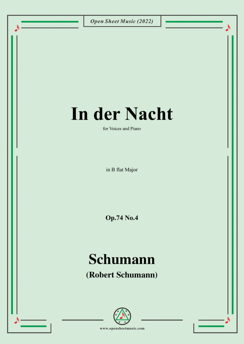 Schumann-In der Nacht,Op.74 No.4,in B flat Major,for Voice and Piano
