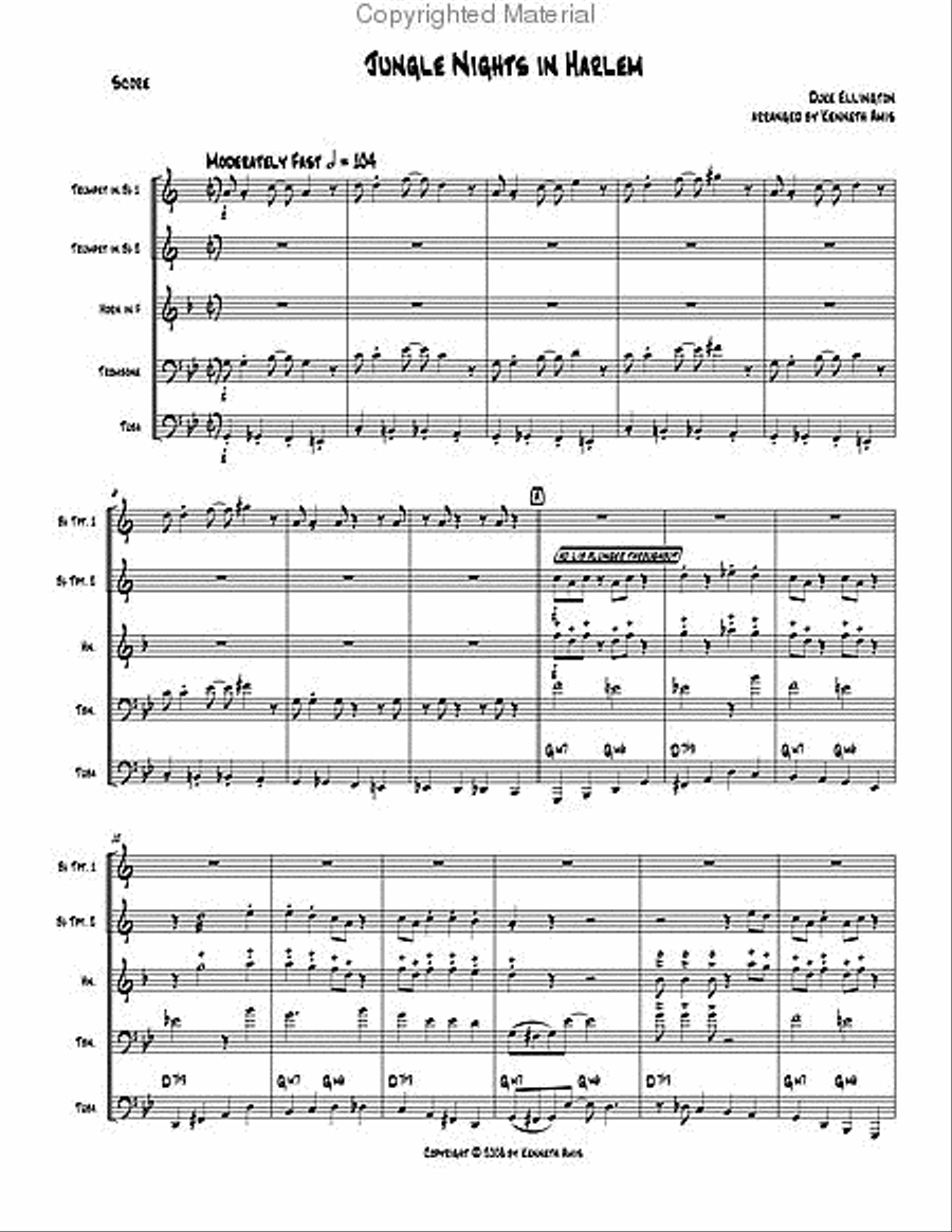 Jungle Nights in Harlem Brass Quintet scores gallery preview page 2