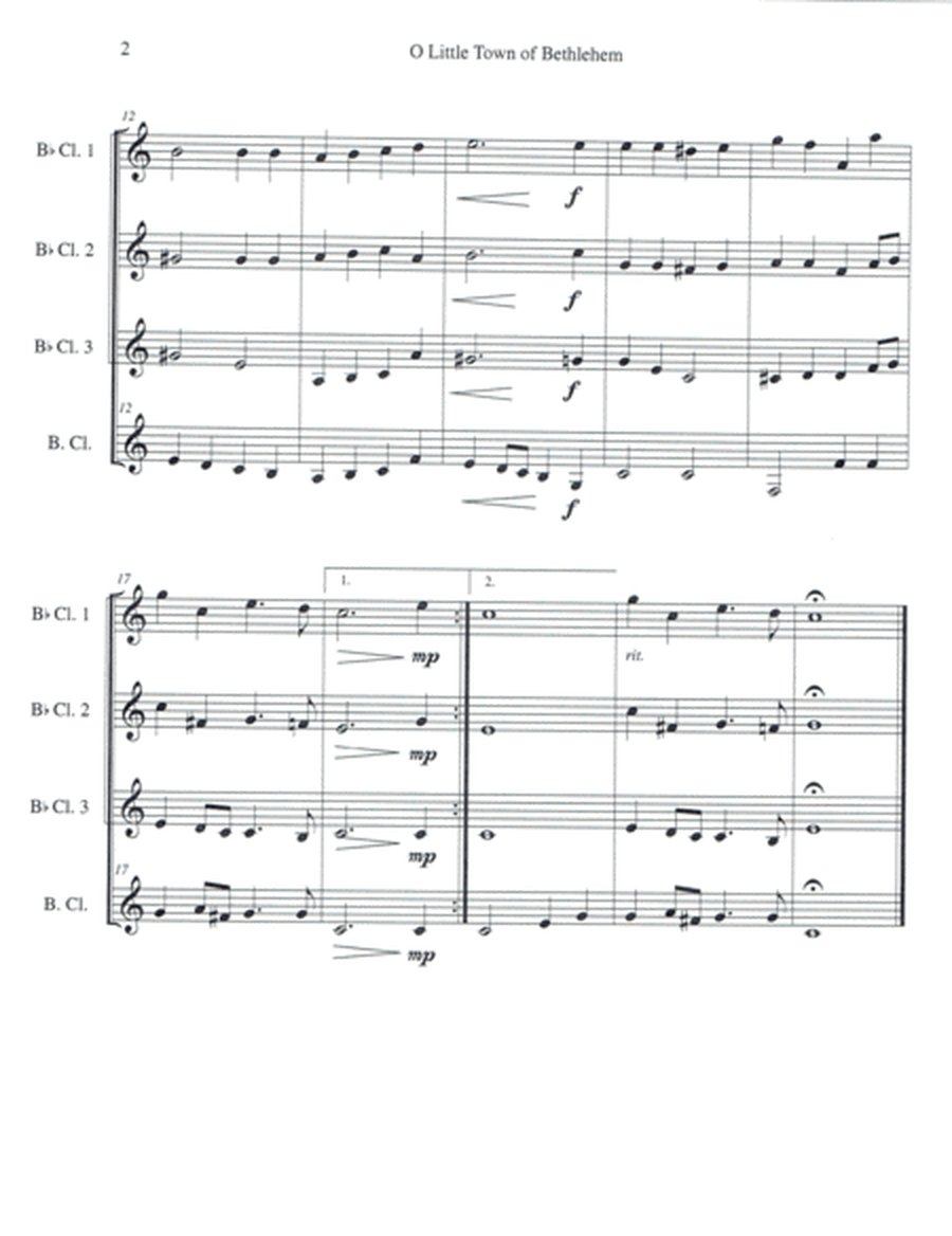 5 Christmas Carols for Clarinet Quartet image number null