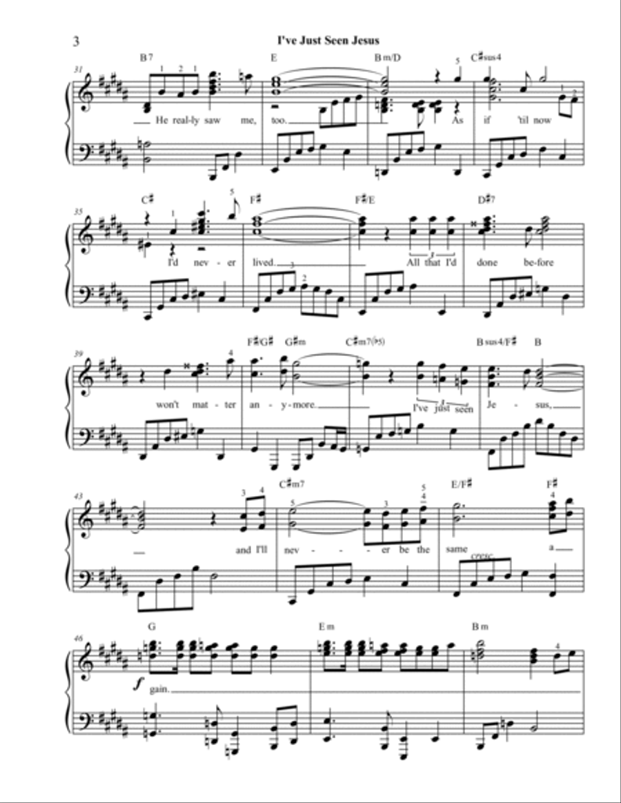 I've Just Seen Jesus Piano Solo scores gallery preview page 4