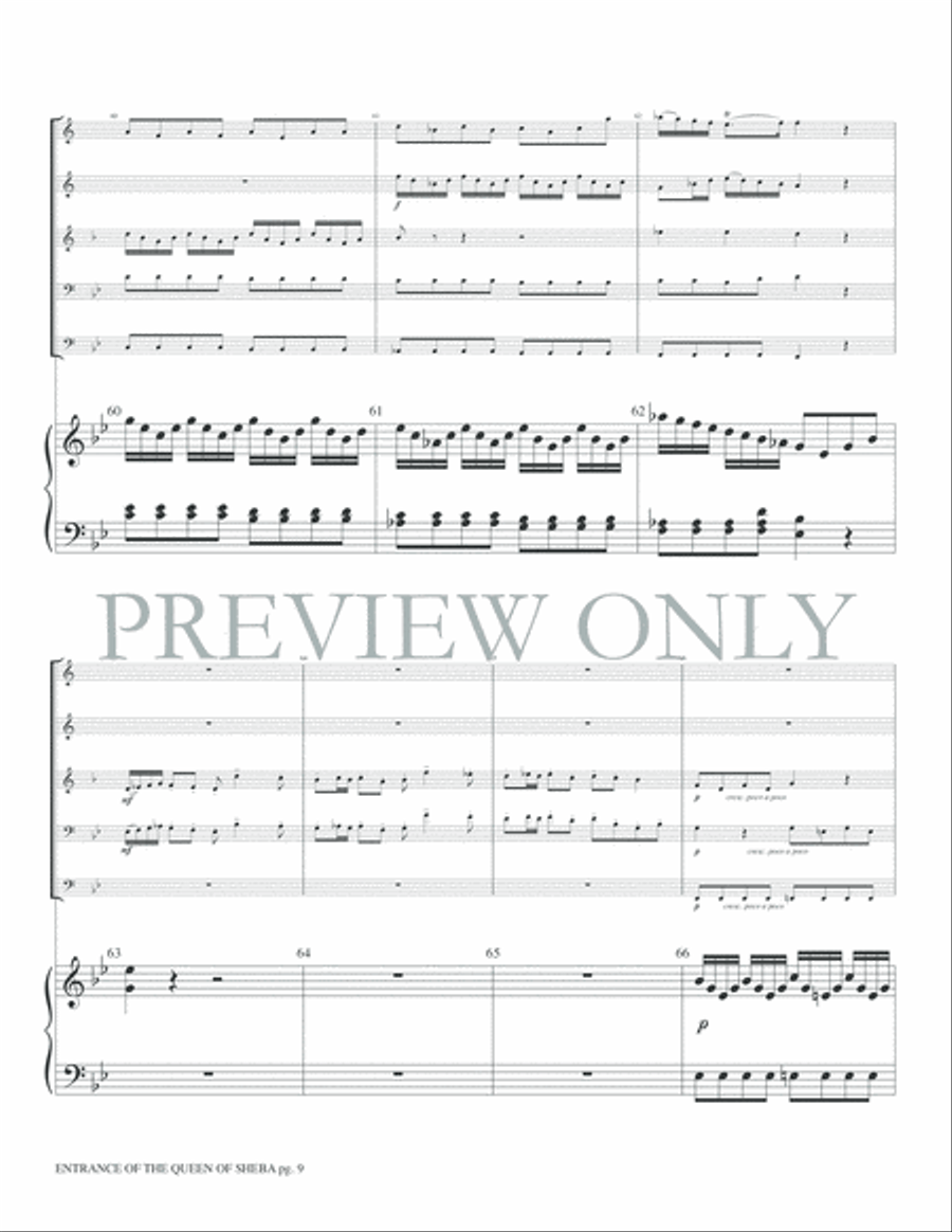 Entrance of the Queen of Sheba Brass Ensemble scores gallery preview page 11