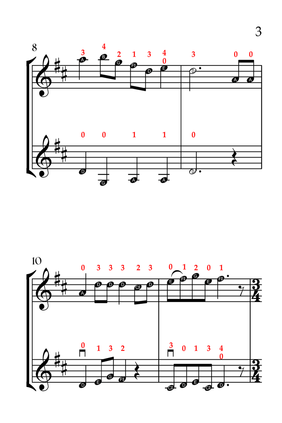 The Twelve Days of Christmas (VIOLIN DUET - EASY LEVEL) String Duet scores gallery preview page 4