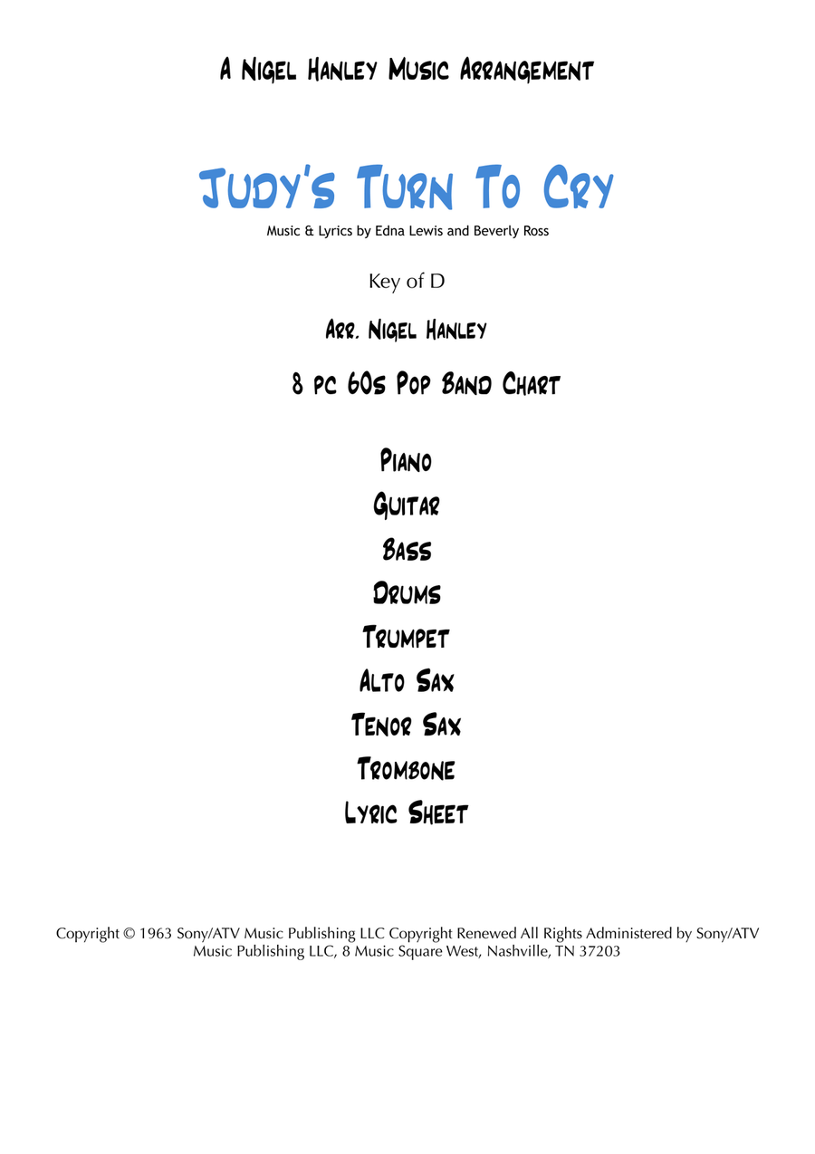 Judy's Turn To Cry Judy's Turn To Cry Large Ensemble scores gallery preview page 2