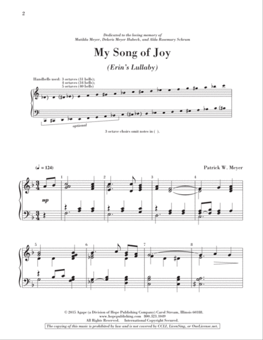 My Song of Joy (Erin's Lullaby) 5-Octaves scores gallery preview page 2