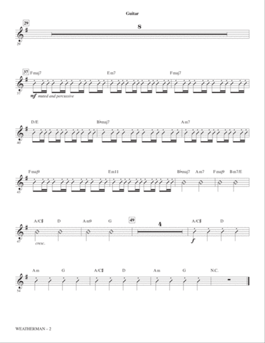 Weatherman (arr. Roger Emerson) - Guitar Choir scores gallery preview page 2