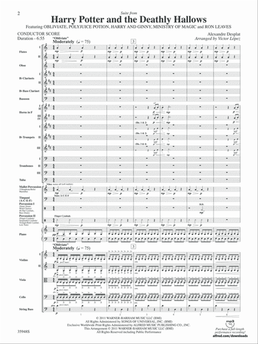 Harry Potter and the Deathly Hallows, Part 1, Suite from Full Orchestra scores gallery preview page 3