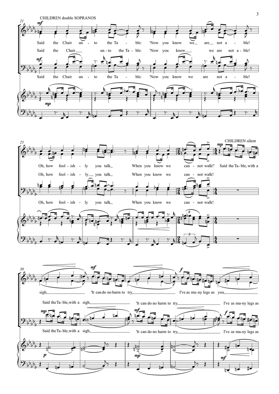 The Table and the Chair (for SATB with optional childrens' choir) 4-Part scores gallery preview page 3
