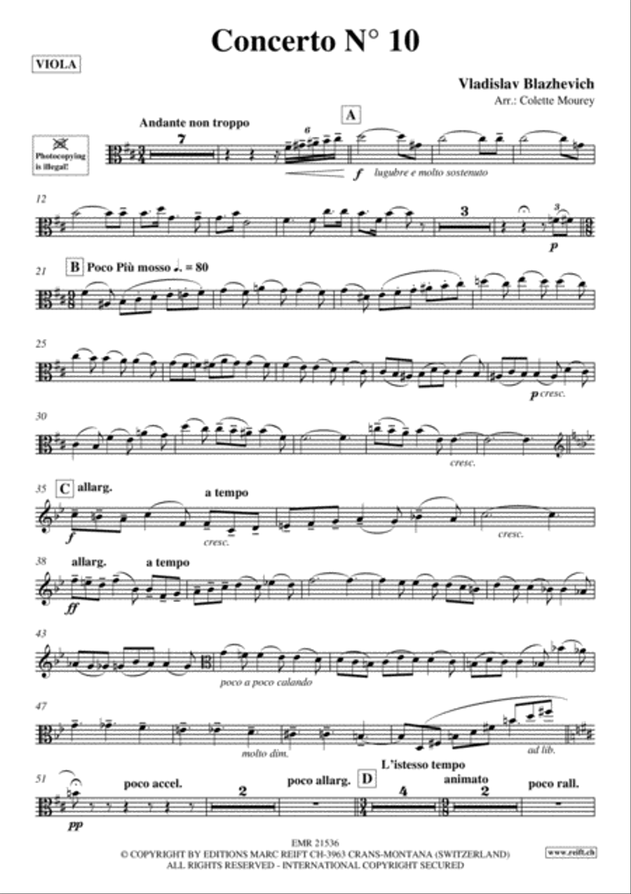 Concerto No. 10 Concerto No. 10 Viola scores gallery preview page 2