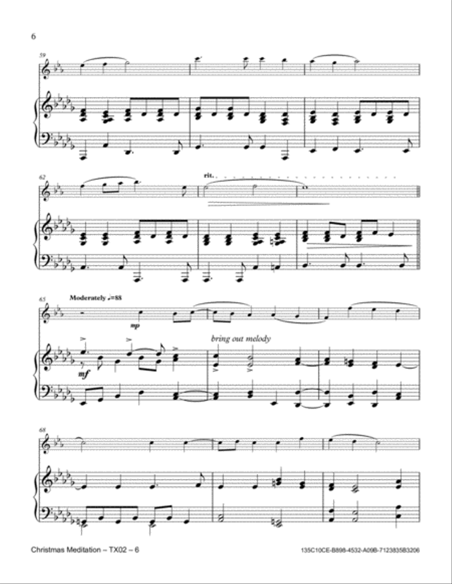 Christmas Meditation Tenor Saxophone scores gallery preview page 6