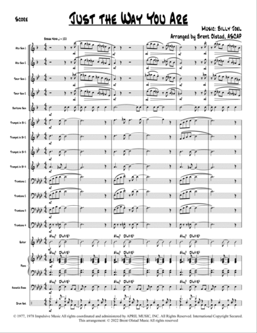 Just The Way You Are Jazz Ensemble scores gallery preview page 2